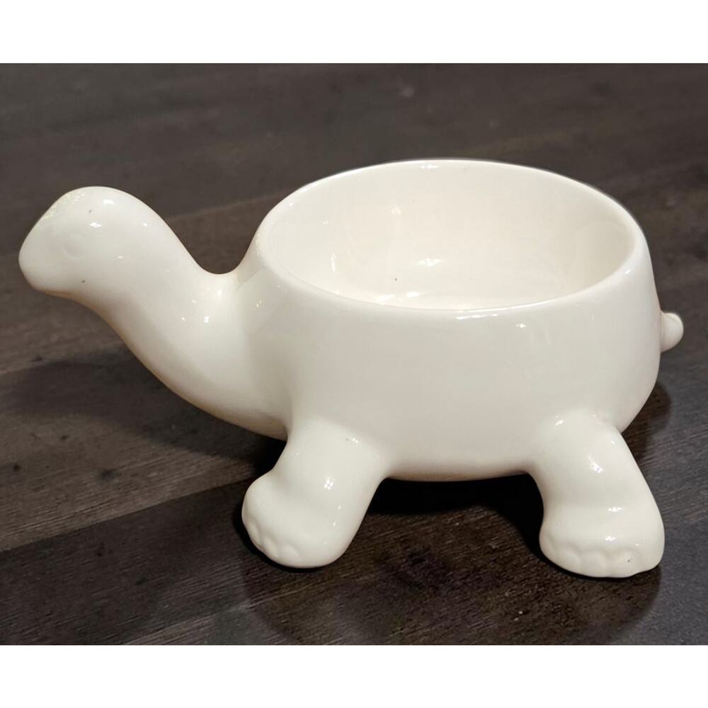 Fitz and Floyd Vintage White Ceramic Turtle Trinket Box